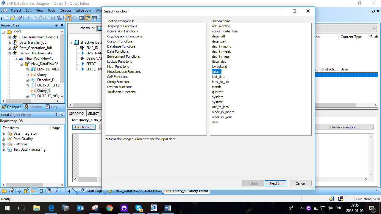 SAP BODS Effective Date Transformation SAPBODS