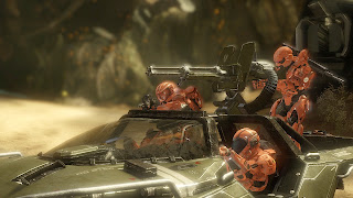 Red team with Warthogs Halo 4
