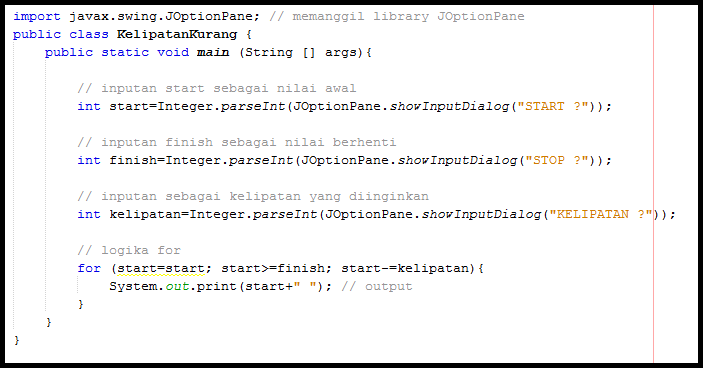 Angka Kelipatan Java | Contoh For | Contoh JOptionPane ~ Materi Java Pemula