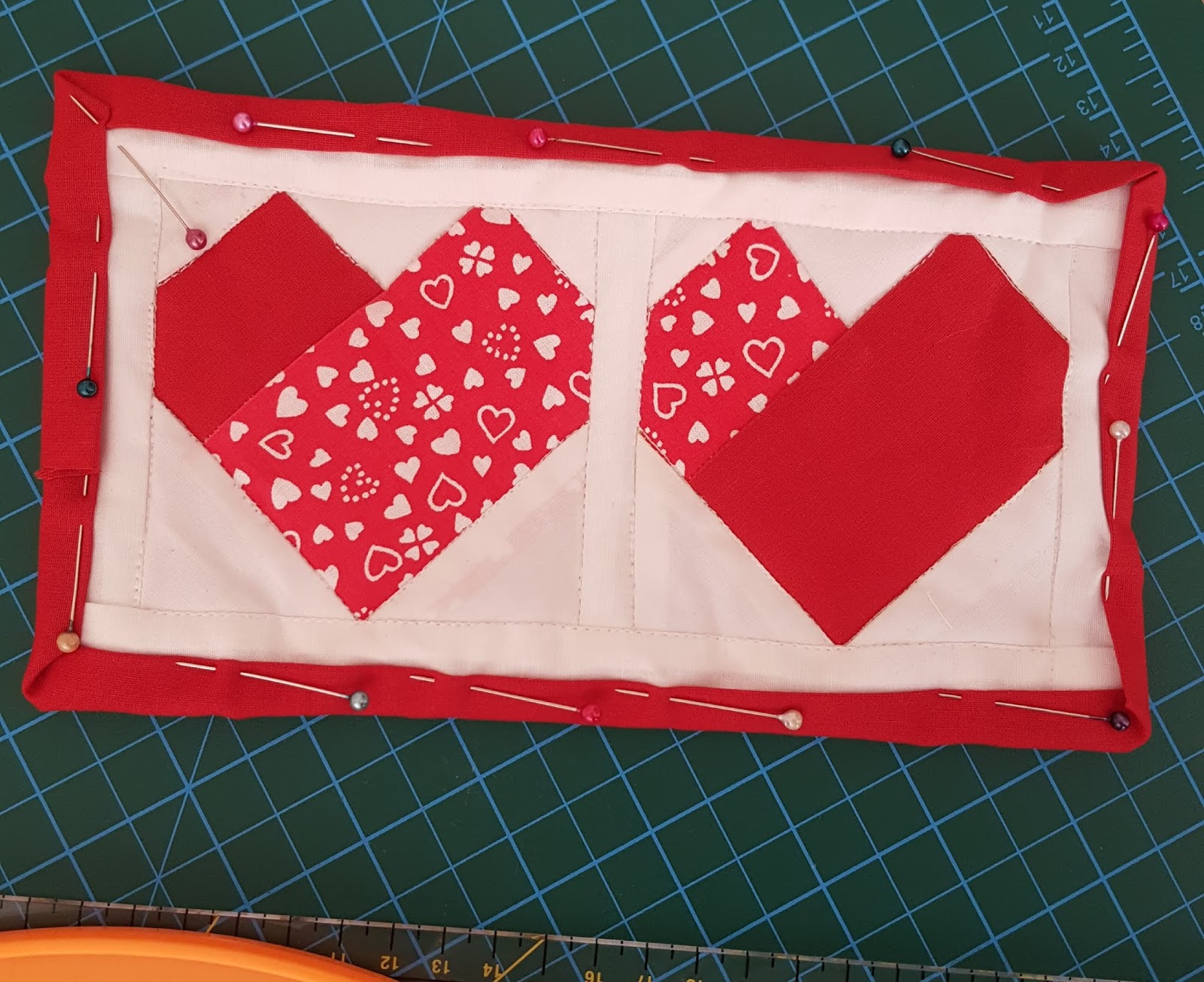 Valentine's day mug rug All about patchwork and quilting