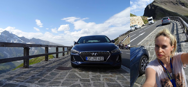 Hyundaii30 auf Fuscher Törl, Jul Krabetz Selfie auf Großglockner Hochalpenstrasse
