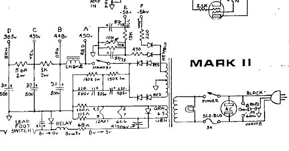 Judybox Revival: Mesa Boogie Mark II power supply wiring.
