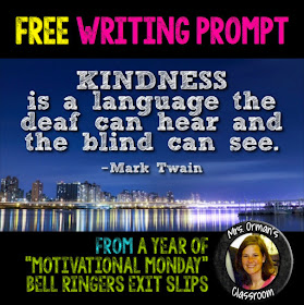 Free Kindness Quote Writing prompt #KindnessNation