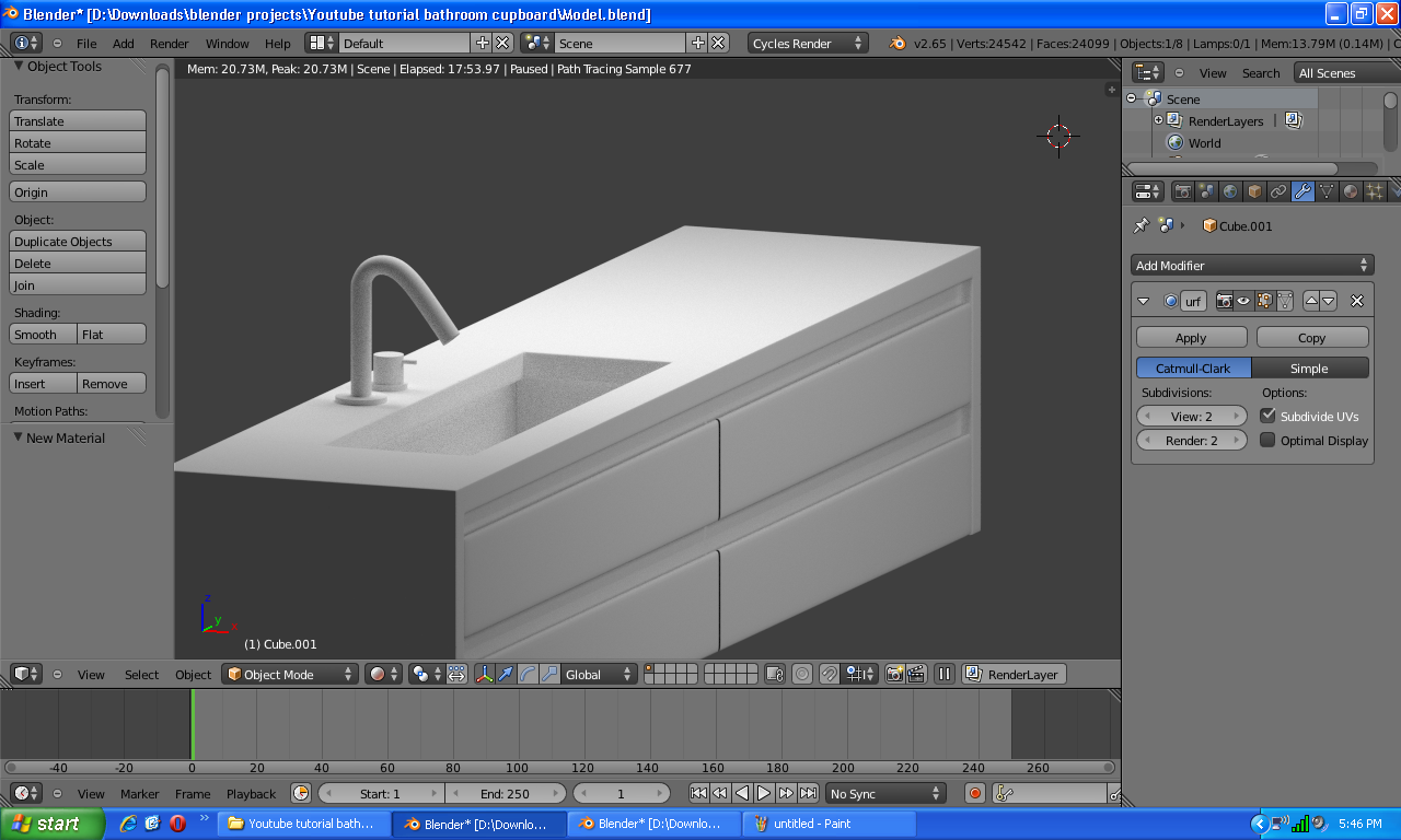 Love Into Blender Modeling bathroom furniture
