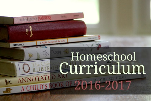 Homeschool Curriculum 2016-2017