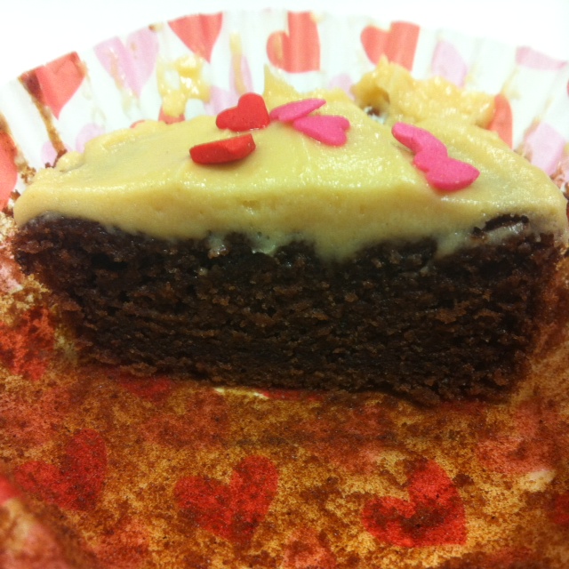 Ina Garten's Chocolate Cupcakes with Peanut Butter Icing for Valentine
