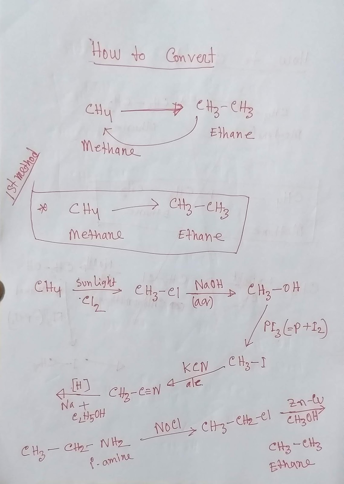 【7 and 5】How to Convert Methane to Ethane and Ethane to Methane