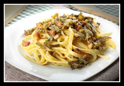 tagliatelle al prosciutto e carciofi (clicca e condividi)