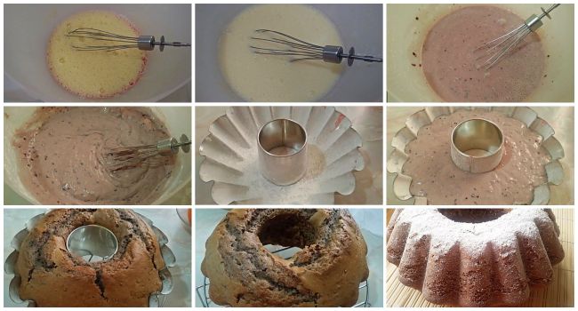 Preparación del bizcocho de nata (crema de leche) y mermelada de moras