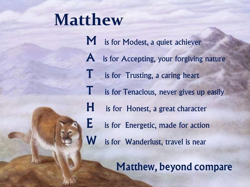 Matthew ~ Acrostic Name Poems For Boys
