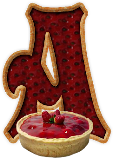 Abecedario con Tarta o Pie de Fresa. Alphabet with Strawberry Pie.