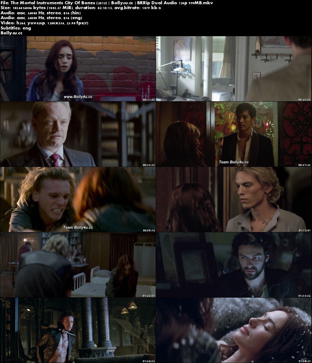The Mortal Instruments City Of Bones 2013 BRRip 400MB Hindi Dual Audio 480p Download