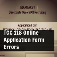 TGC 118 Online Application Form Errors 