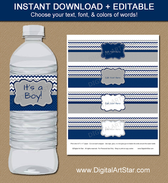Free Water Bottle Labels For Baby Shower Template