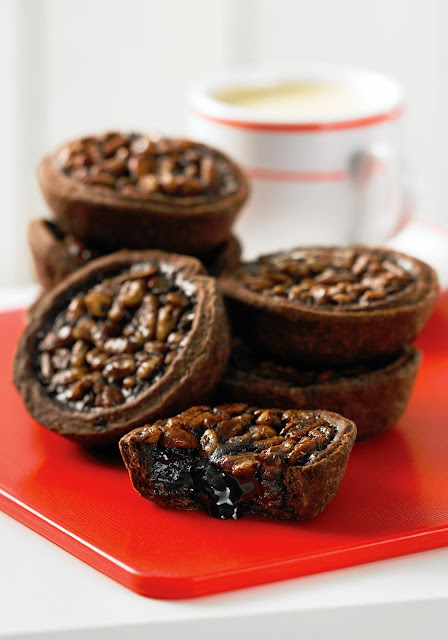 Chocolate Mocha Pecan Tarts with Dark Chocolate Pie Dough | Addicted to Recipes