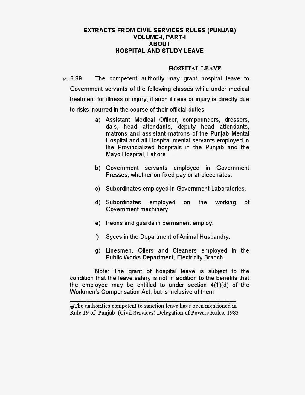 STUDY LEAVE AND MEDICAL LEAVE RULES PUNJAB TEACHERS UNION TAXILA