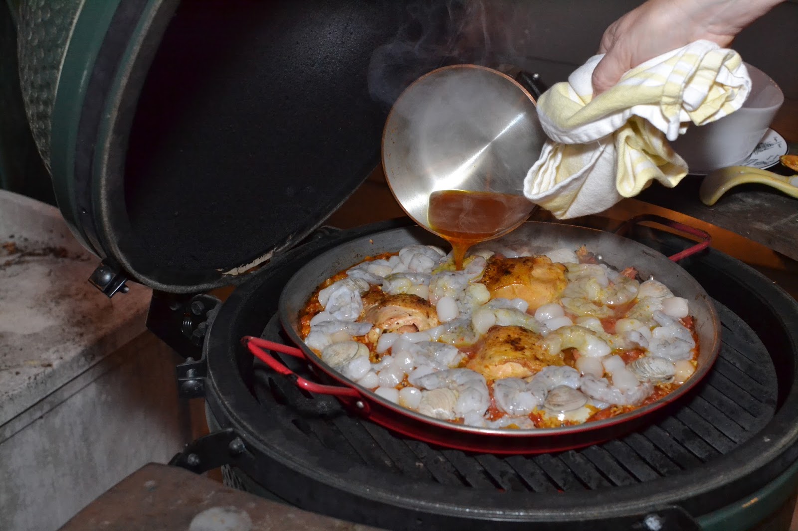 Weekend Food Project Paella on the Big Green Egg