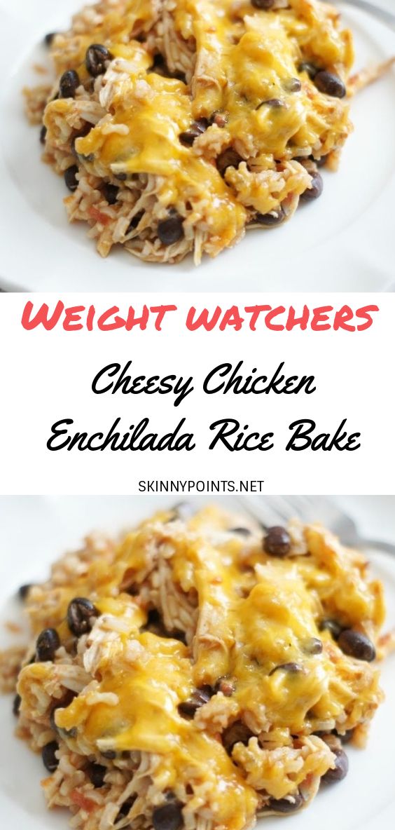 CHEESY CHICKEN ENCHILADA RICE BAKE - #weightwatchers #weight_watchers #CHEESY #CHICKEN #recipes #smartpoints