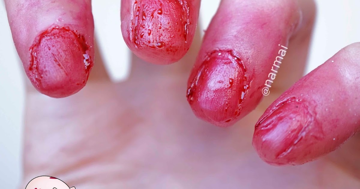 PiggieLuv Ripped off nails for Halloween
