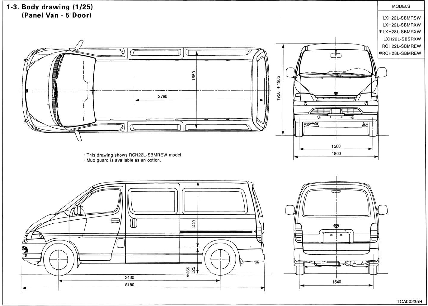 Toyota sienna van dimensions