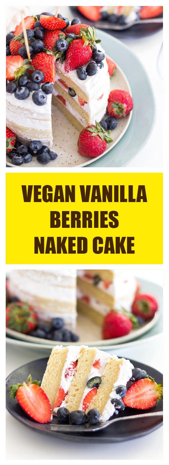 Vegan Vanilla Berries Naked Cake