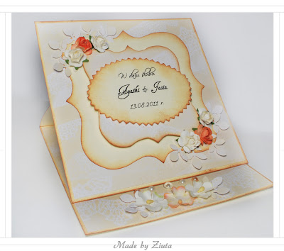 Cardmaking kartka sztalugowa składaczek wesele