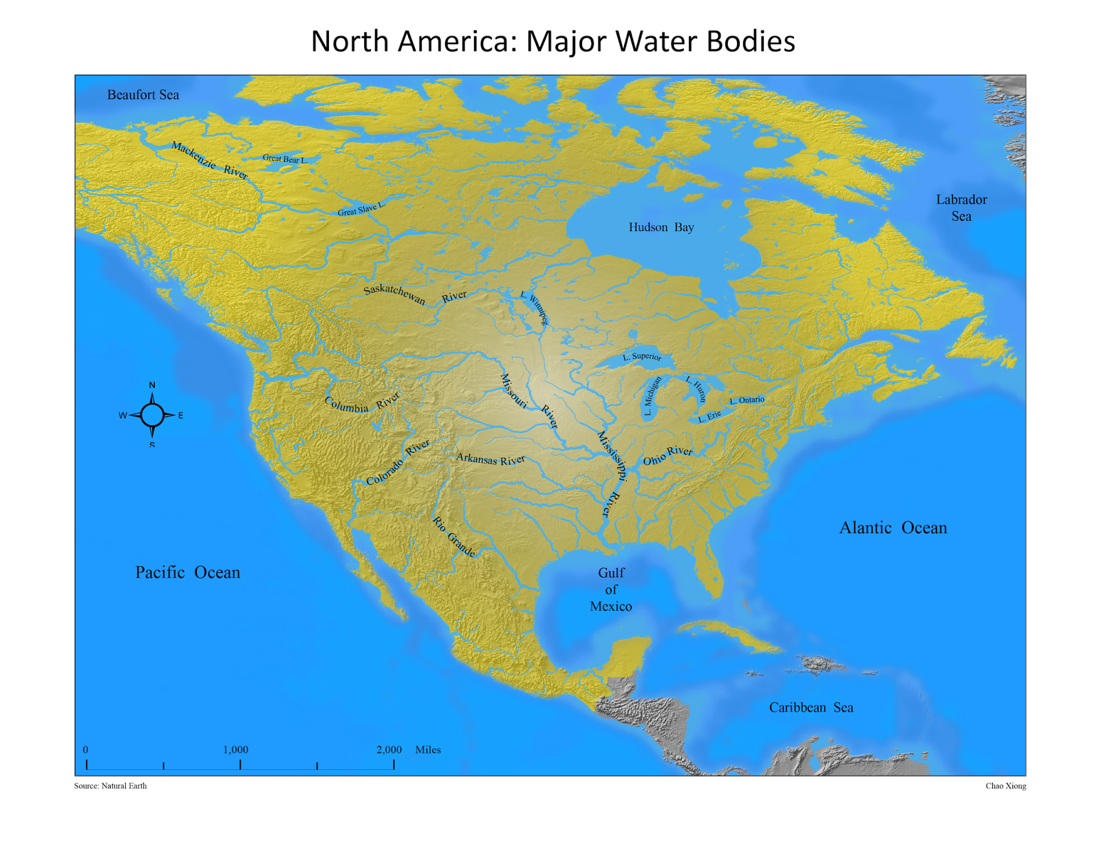 Major Bodies Of Water In North - Global Map Final 01