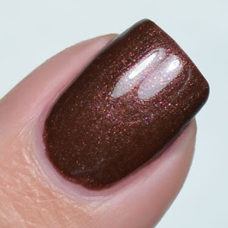 brown nail polish with shimmer