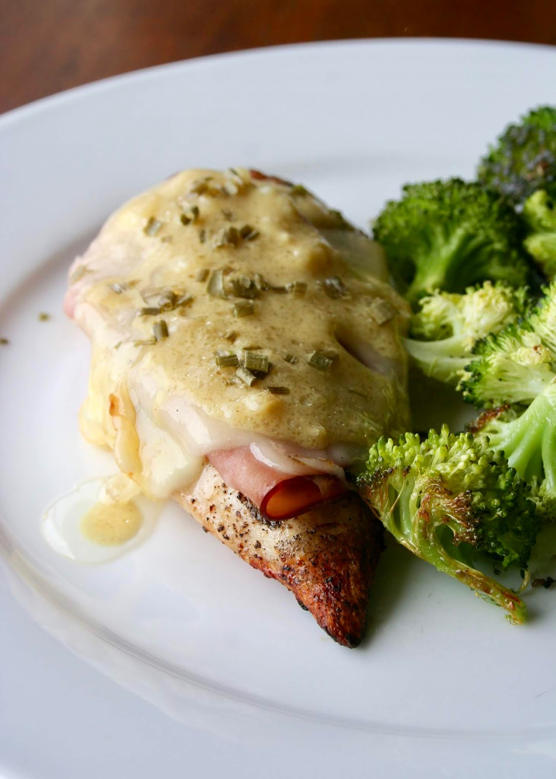 Grilled Chicken Cordon Bleu with Dijon Vinaigrette