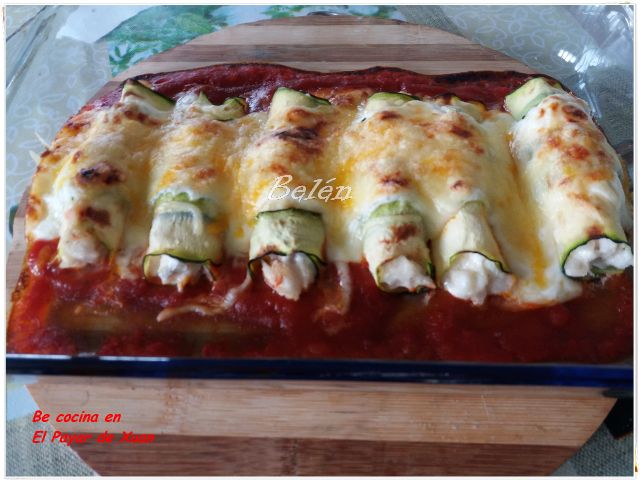 Canelones De Calabacín Y Merluza
