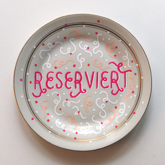 Reserved plates created by Georgia Hill, freelance typographer, illustrator and graphic designer. 