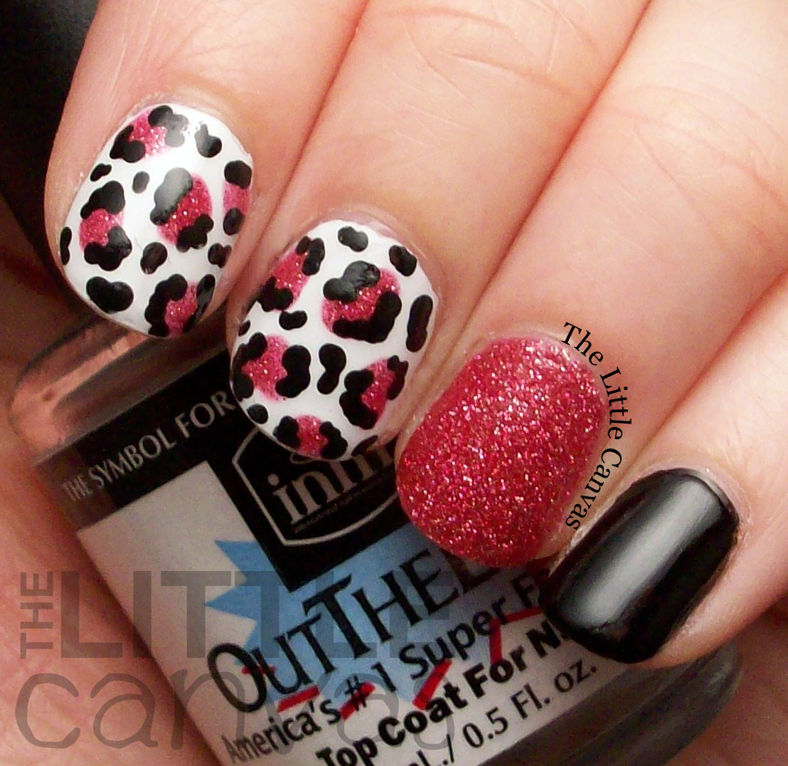 Leopard Print Manicure with a Pixie Dust! - The Little Canvas