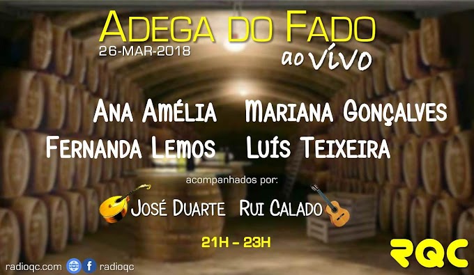 4 FADISTAS E 2 MÚSICOS EM MAIS UM "ADEGA DO FADO AO VIVO"!