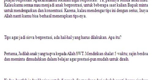 Pidato Menarik Tips Jadi Siswa Berprestasi Windowbrain