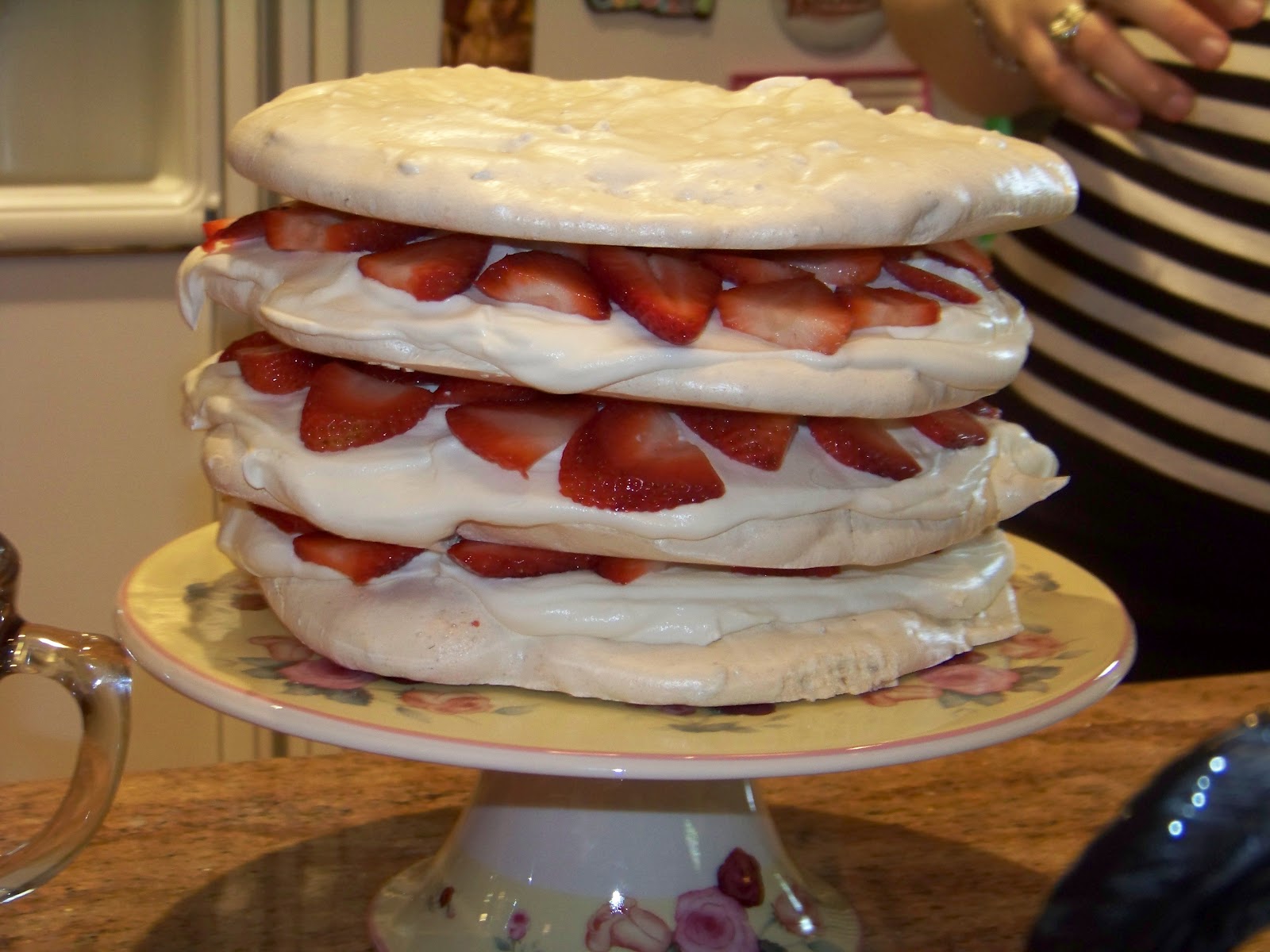 Fresh Strawberry Meringue Cake