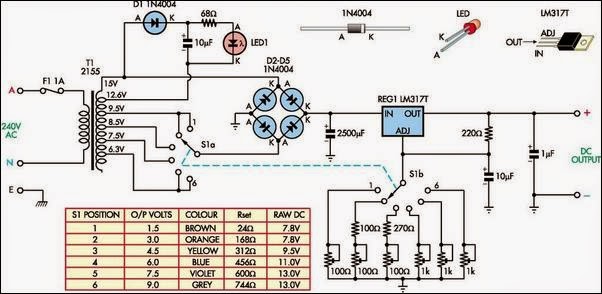 Simple Electronic Project Battery Replacement Power Supply Circuit Diagram
