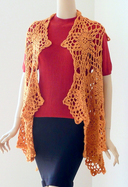 Lace cardigan vest Crochet pattern