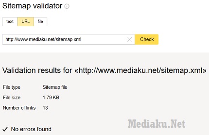 Yandex_Sitemap Validator