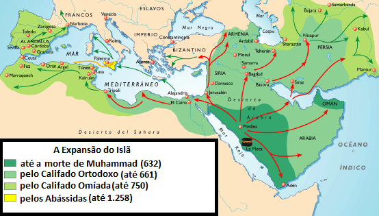 CAp - História - 21b: Mapas sobre a Expansão do Islamismo
