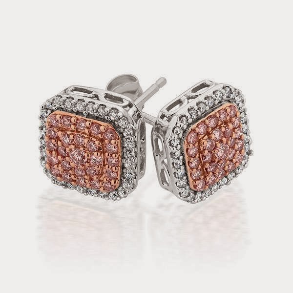 BEAUTY AND FASHION PINK DIAMOND EARRINGS