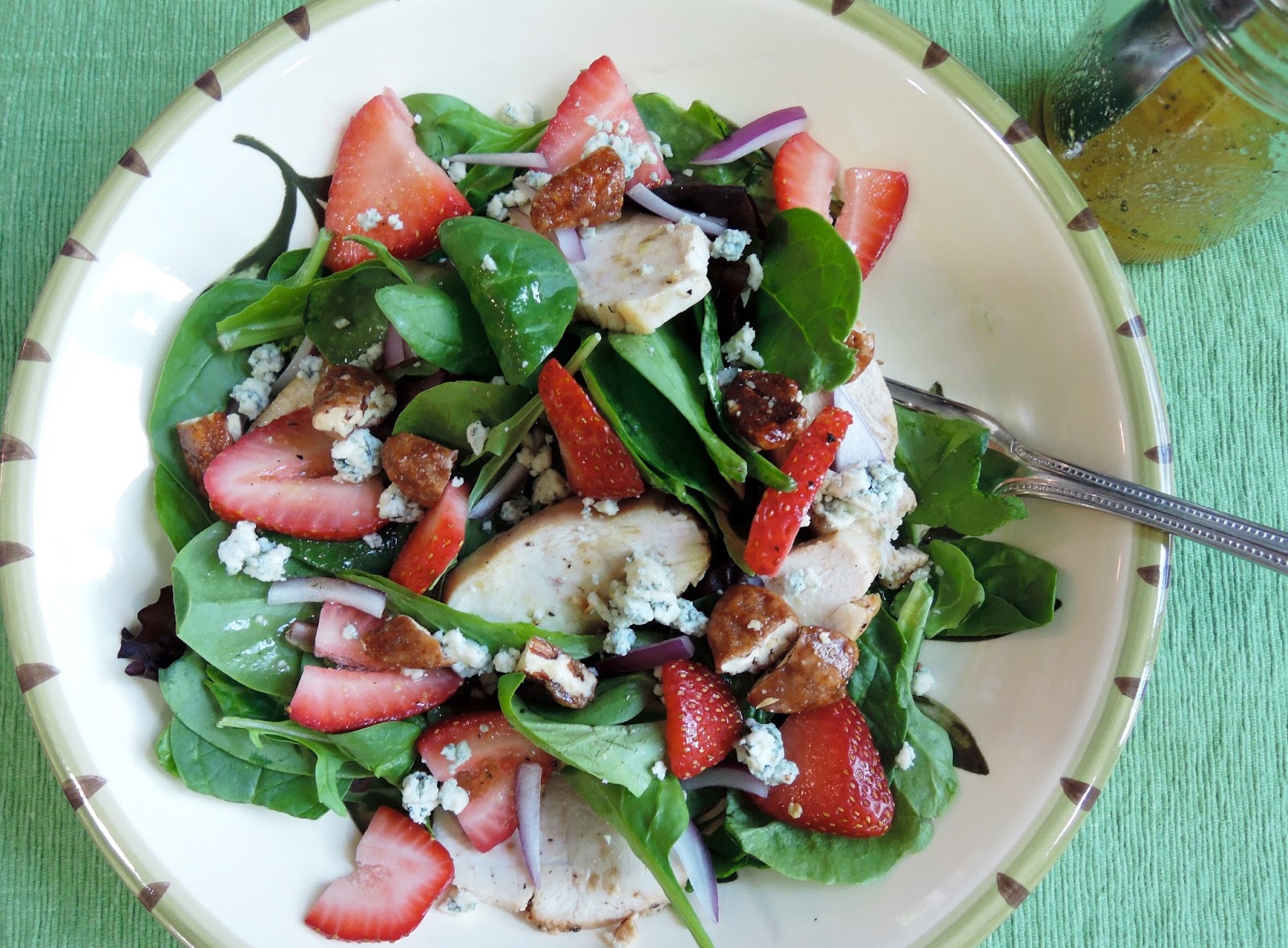 The Briny Lemon StrawberryChicken Salad with Blue Cheese and Honeyed