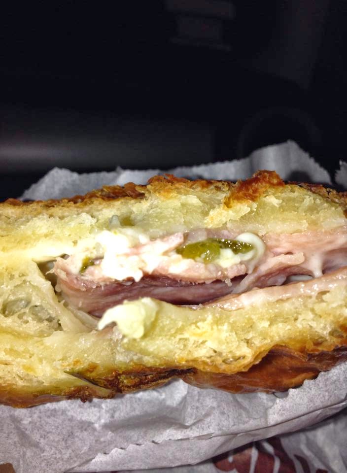 JALAPENO HAM & CHEESE CROISSANTS & GREEN THAI TEA SEASIDE BAKERY