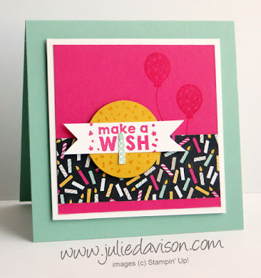 Stapin' Up! Party Wishes Make a Wish Birthday Card #stampinup www.juliedavison.com