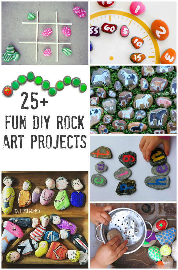 25+ Fun DIY Rock Art Projects to Try - a collection of different DIY projects to try for home or your classroom | you clever monkey