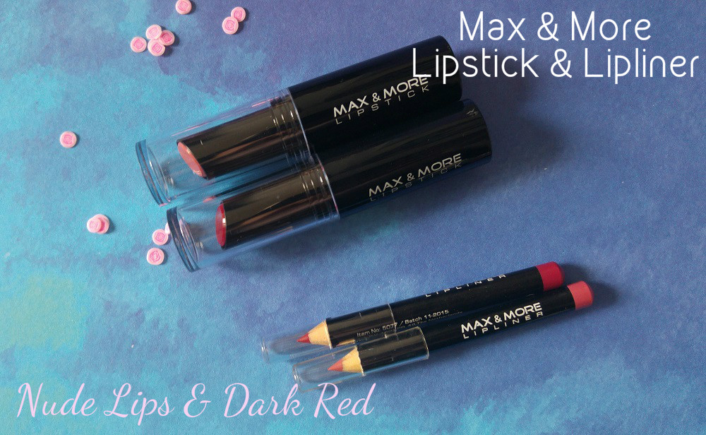 Lipstick & lipliner Max & More Dark Red & Nude Lips
