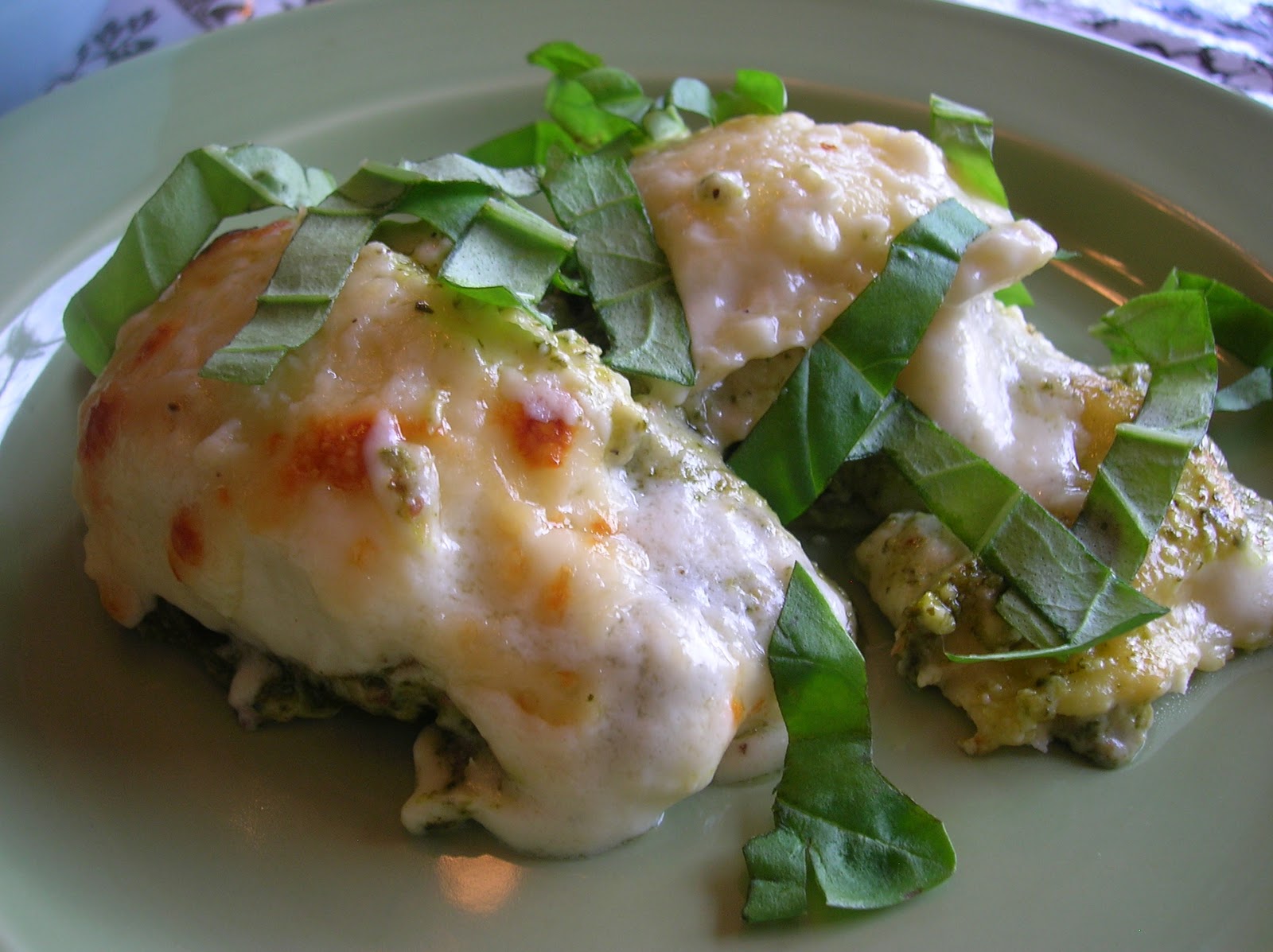 Rindy Mae Pesto Ravioli With Alfredo Sauce