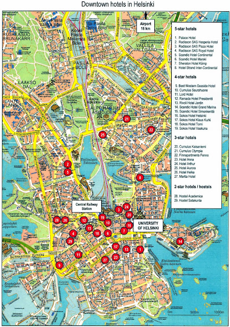 Mapa de Helsinque - Finlândia