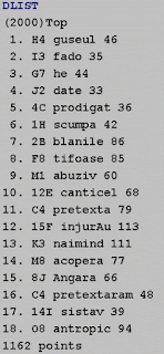 Scrabble Duplicat Depuneri-Top, Arena Internet Scrabble Club, ISC, 27 octombrie 2017 Scrabble Duplicat Depuneri-Top
