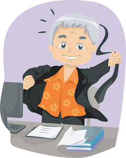Clipart Image of a Senior Man Ready to Retire