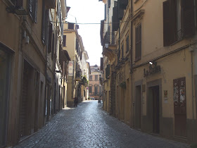 The Corso della Repubblica in Velletri is typical of the  narrow streets in the town near Rome where Tognazzi died